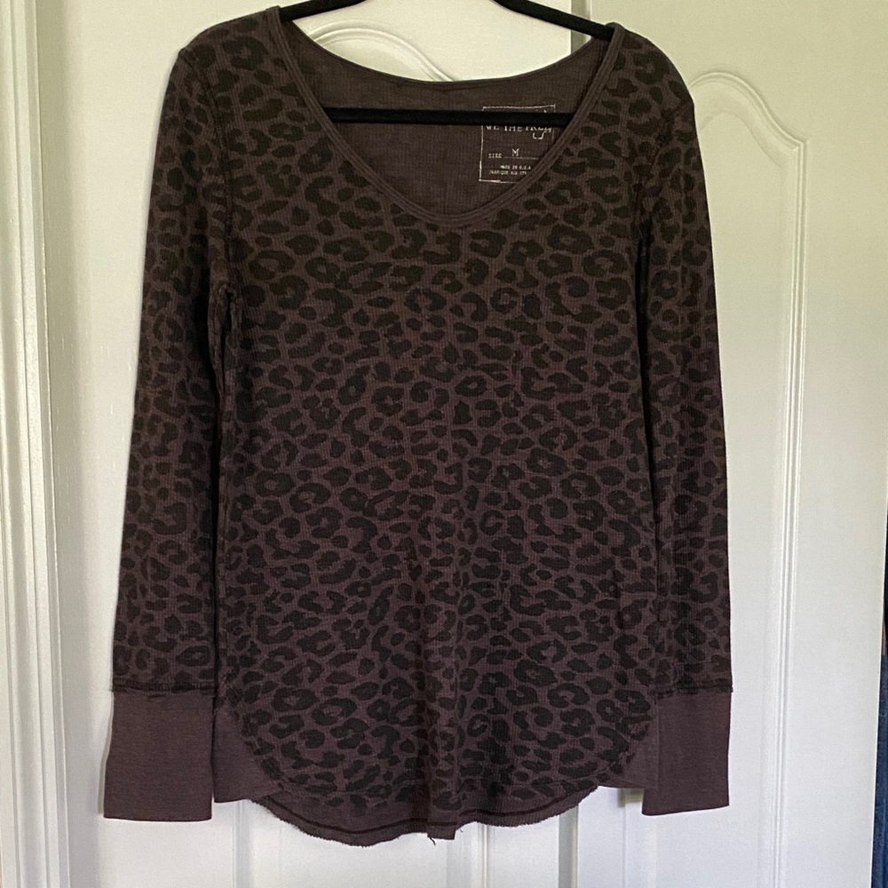 We The Free Leopard Print Thermal Top